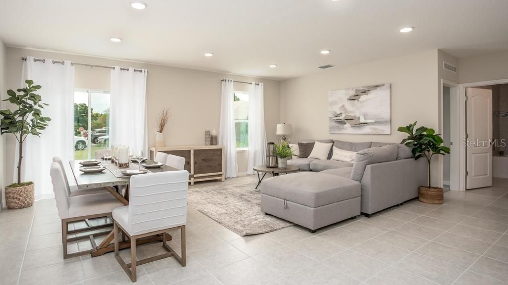 Dining room, Interior, Living room, Recessed Lighting