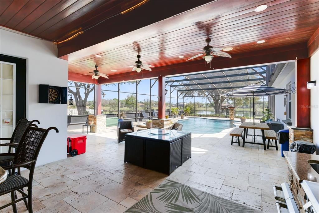 Dining room, Glass Ceilings, Interior, Pool, Recessed Lighting, Sun Room