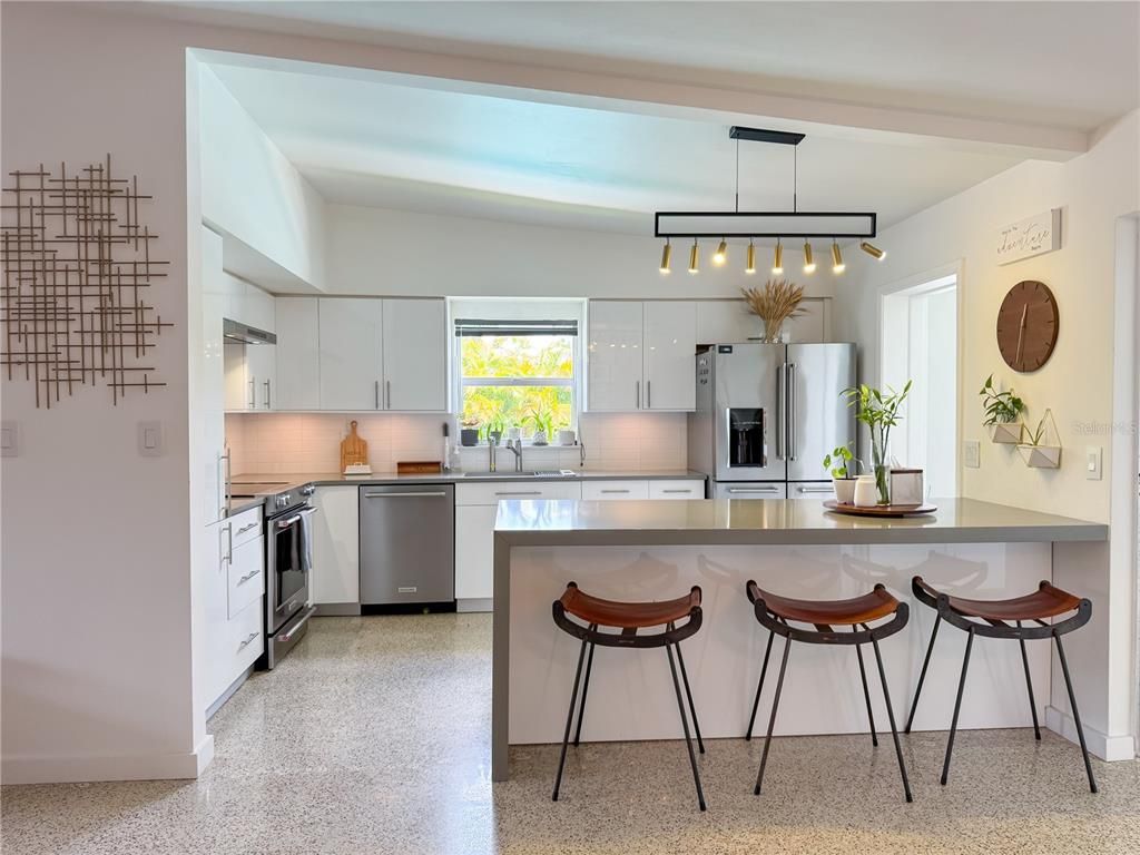 Interior, Kitchen, Pendant Lights, Stainless Steel Appliances