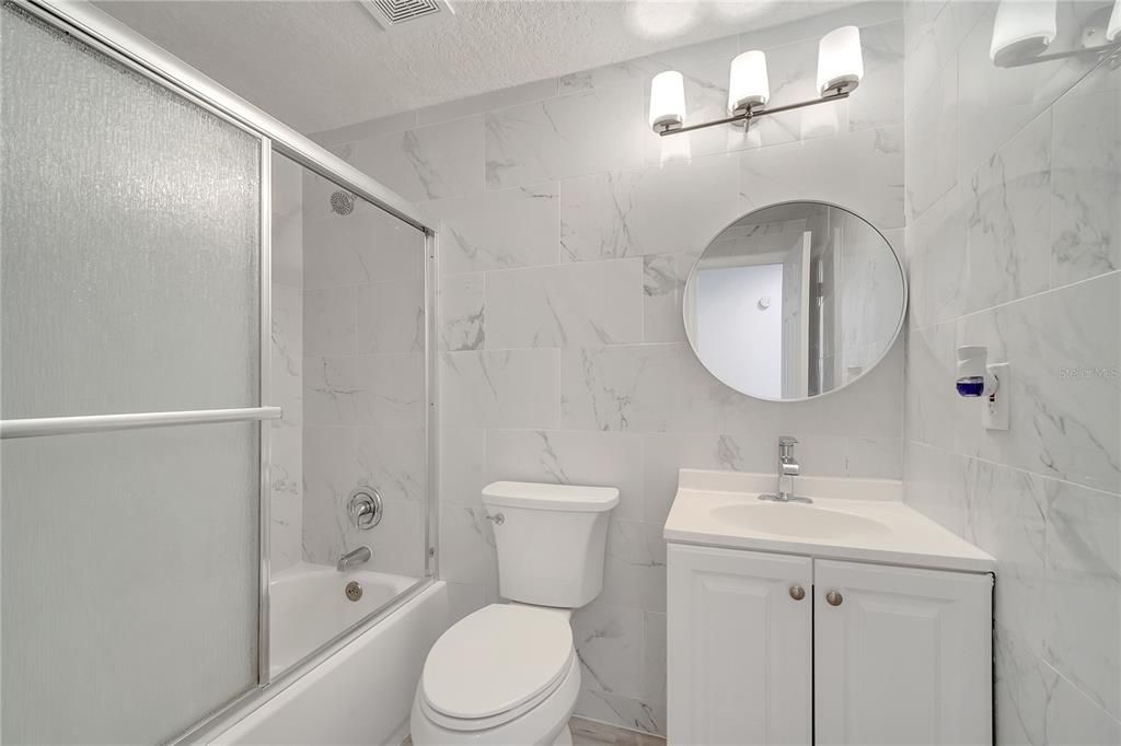 Bathroom, Glass Shower, Interior, Marble Walls
