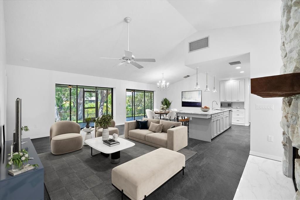 Chandelier, Dining room, Interior, Kitchen, Living room, Pendant Lights, Recessed Lighting