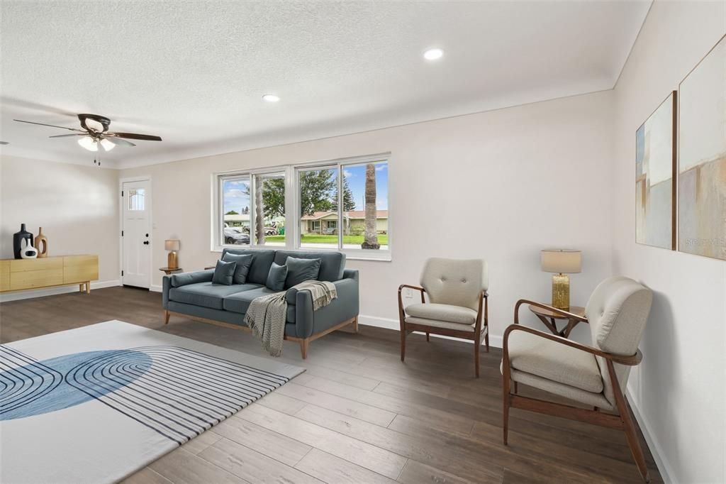 Interior, Recessed Lighting, Wood Texture Flooring