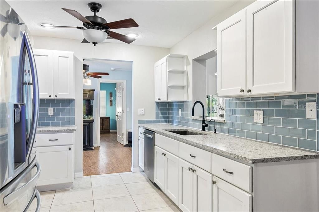 Interior, Kitchen, Recessed Lighting, Wood Texture Flooring