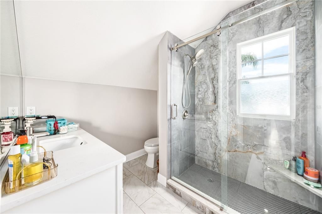 Bathroom, Glass Shower, Interior, Marble