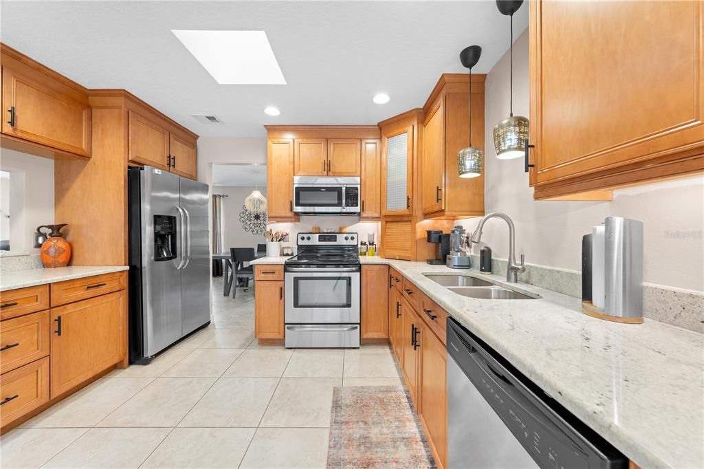 Interior, Kitchen, Pendant Lights, Recessed Lighting, Stainless Steel Appliances