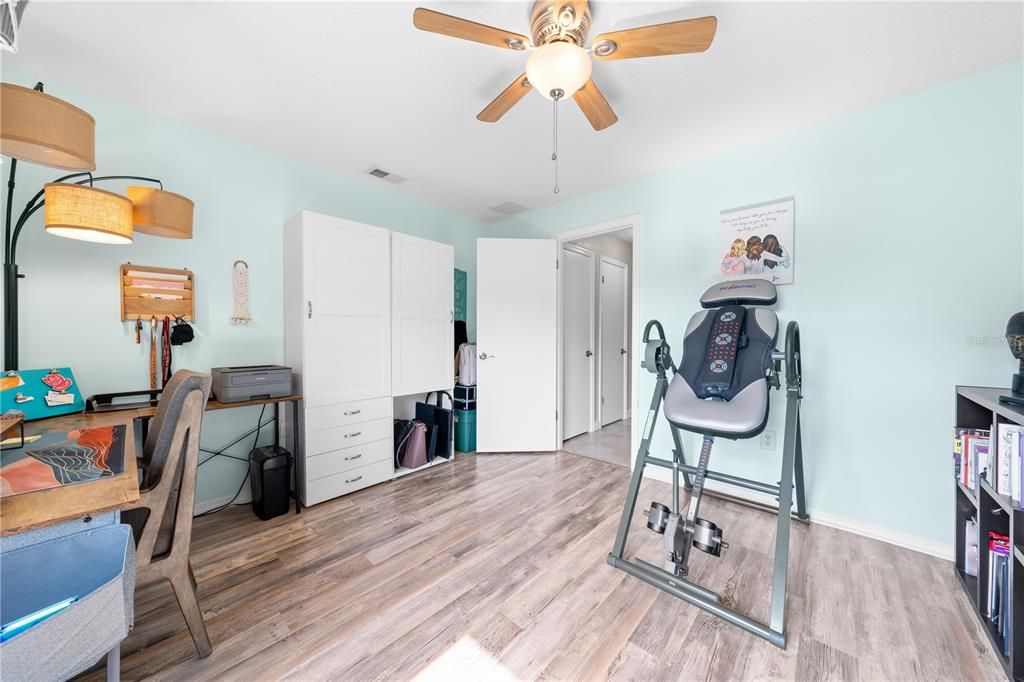 Fitness Equipment, Home Office, Interior, Wood Texture Flooring