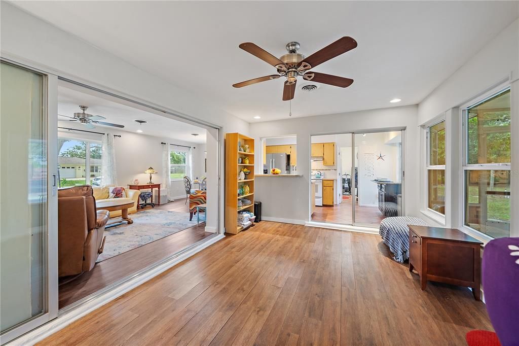 Interior, Kitchen, Recessed Lighting, Wood Texture Flooring