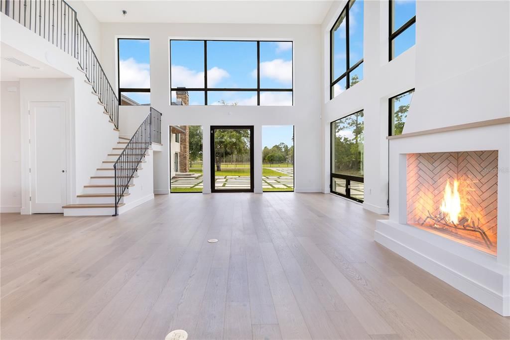 Fireplace, Interior, Wood Texture Flooring