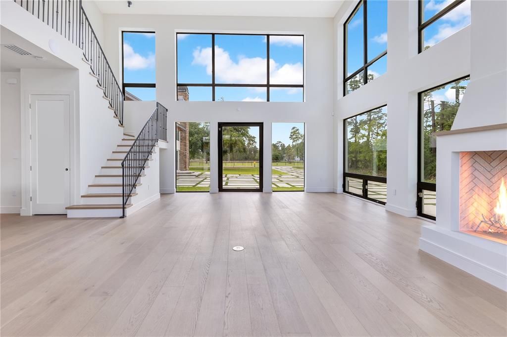 Fireplace, Interior, Wood Texture Flooring
