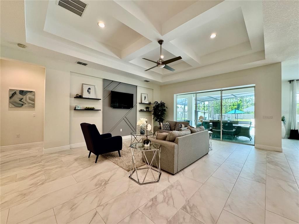 Interior, Living room, Marble, Recessed Lighting