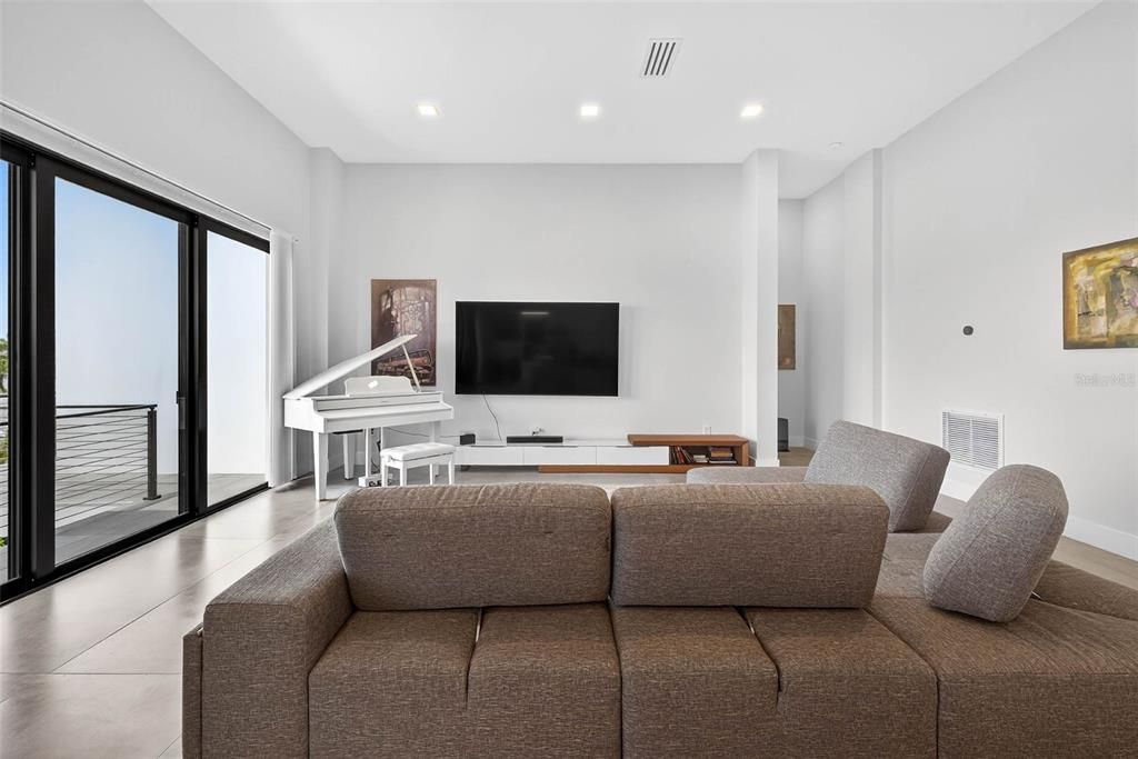 Interior, Living room, Piano, Recessed Lighting