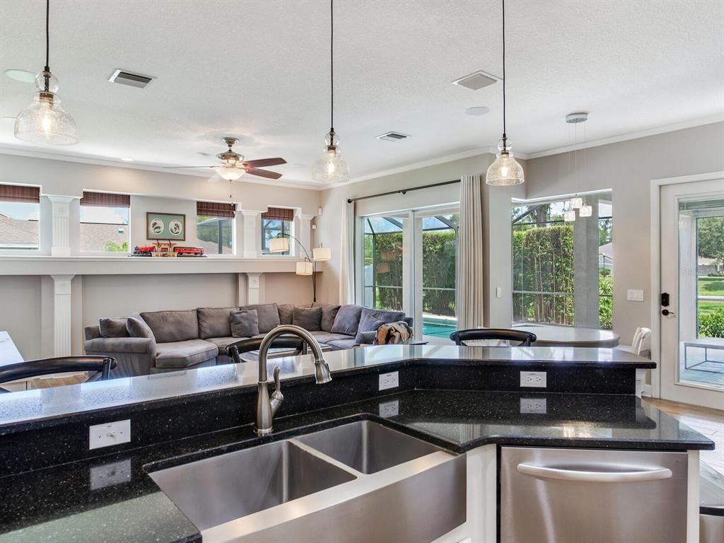 Interior, Kitchen, Living room, Pendant Lights, Recessed Lighting