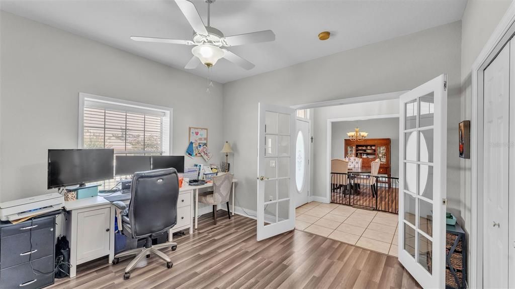Chandelier, Home Office, Interior, Wood Texture Flooring