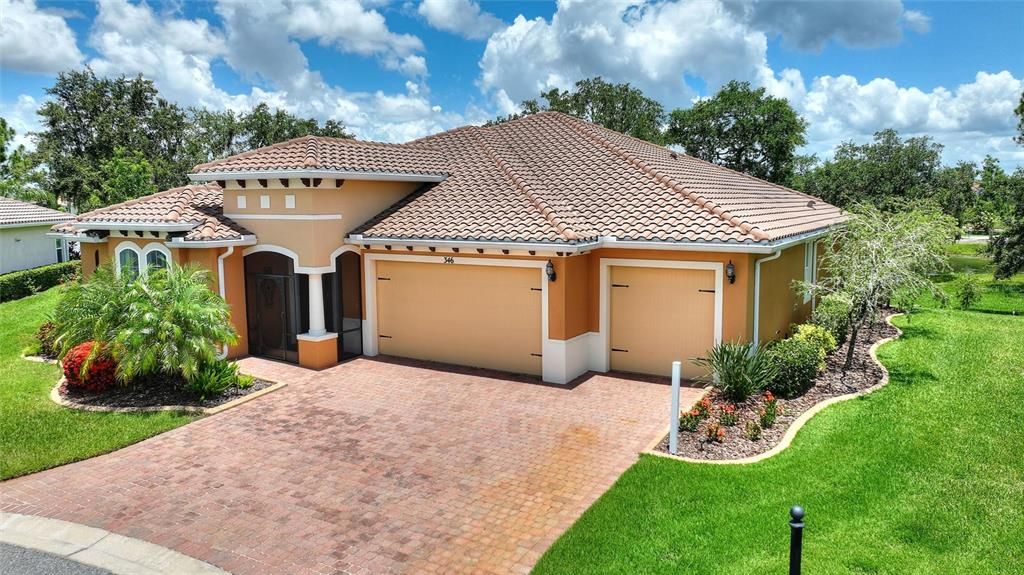 Attached, Backyard, Exterior, Facade, Mediterranean