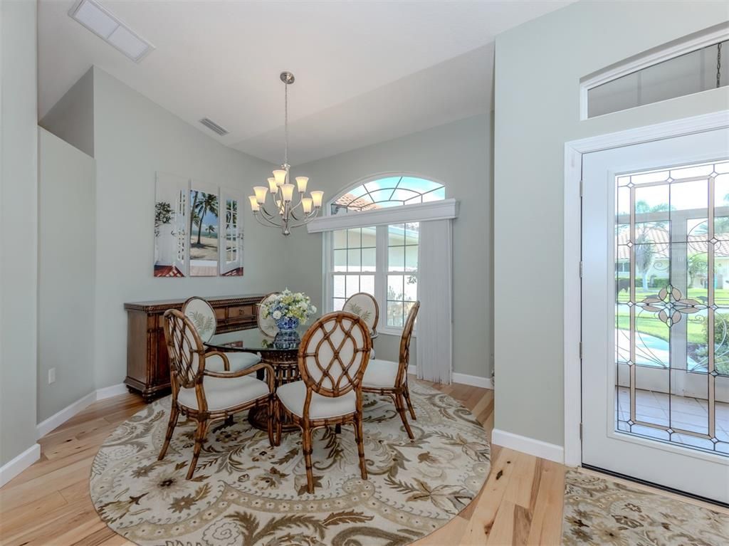 Chandelier, Dining room, Interior, Wood Texture Flooring
