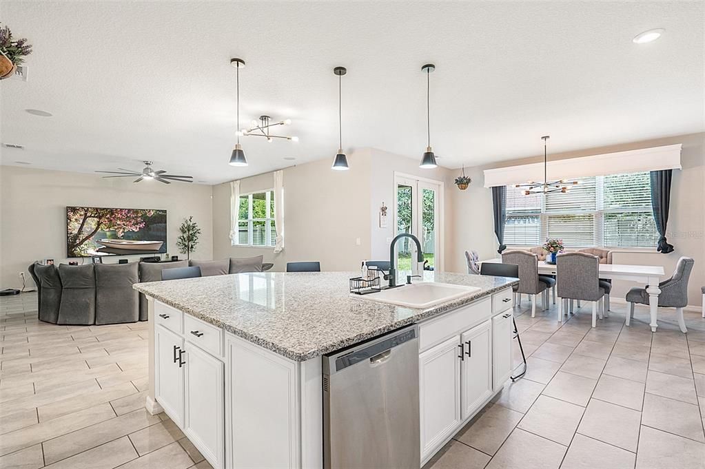 Dining room, Interior, Kitchen, Living room, Pendant Lights, Recessed Lighting