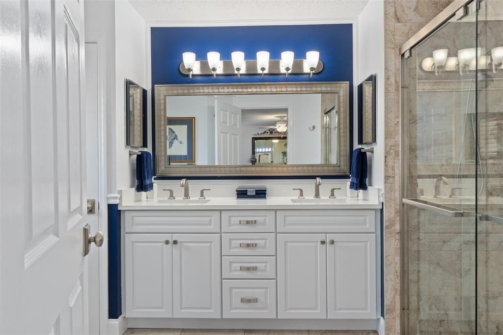 Bathroom, Dual Sink Vanities, Glass Shower, Interior