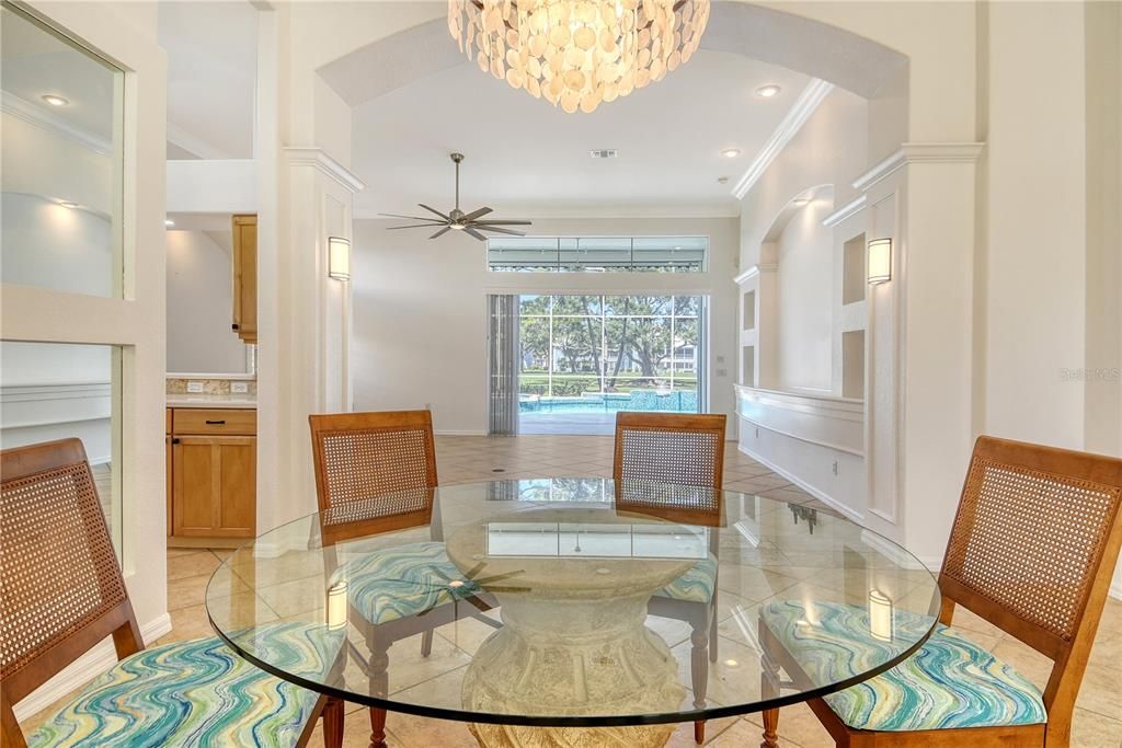 Chandelier, Dining room, Interior, Recessed Lighting