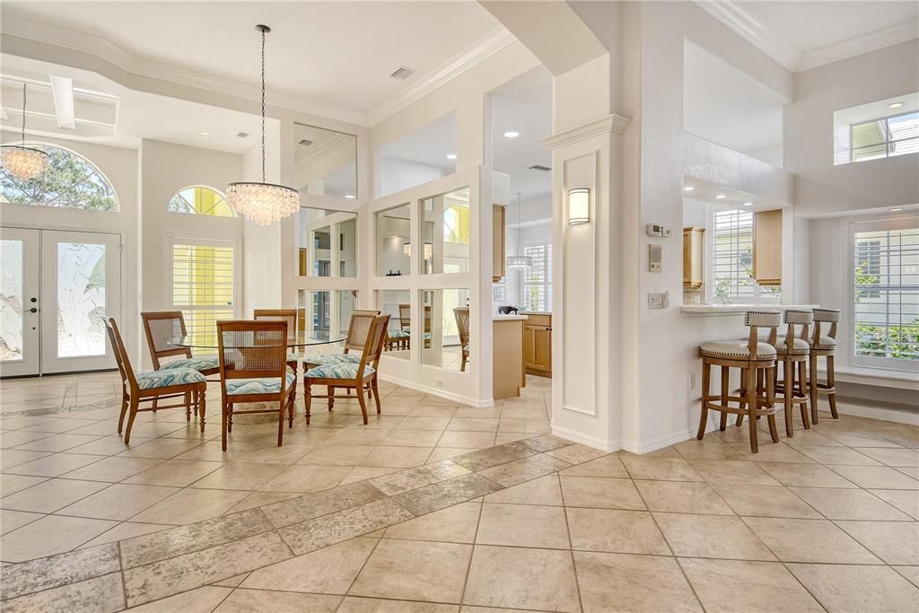 Chandelier, Dining room, Interior, Recessed Lighting
