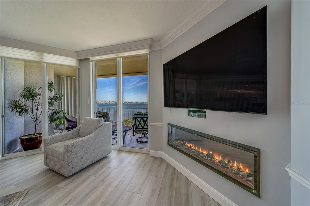 Fireplace, Interior, Water, Wood Texture Flooring