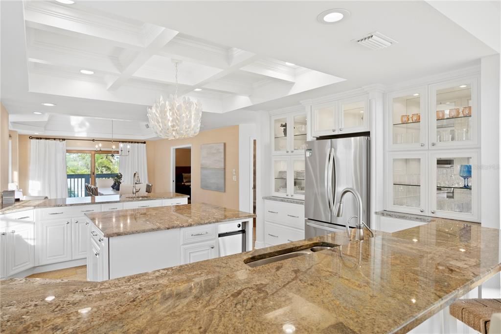 Chandelier, Interior, Kitchen, Pendant Lights, Recessed Lighting, Stainless Steel Appliances