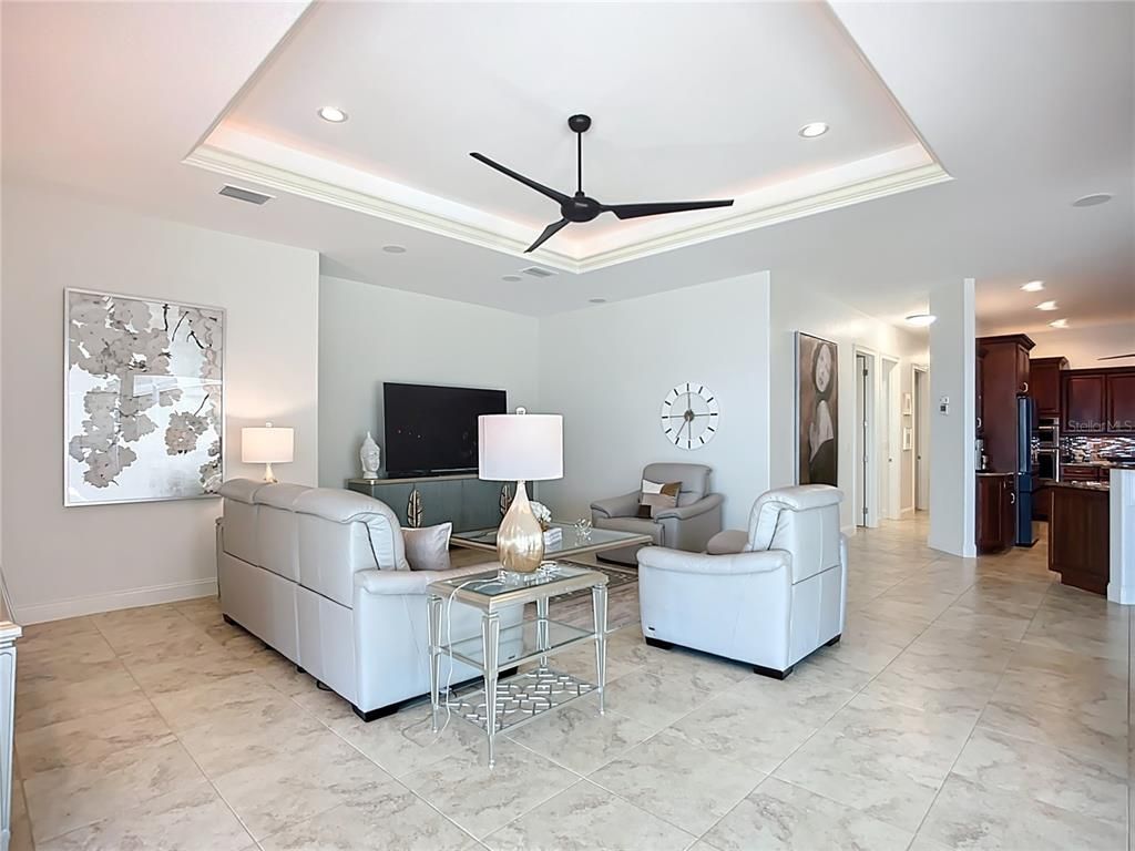 Interior, Kitchen, Living room, Marble, Recessed Lighting