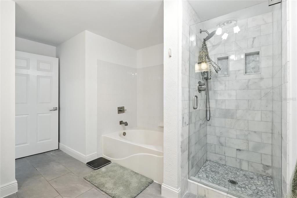 Bathroom, Glass Shower, Interior, Marble Walls