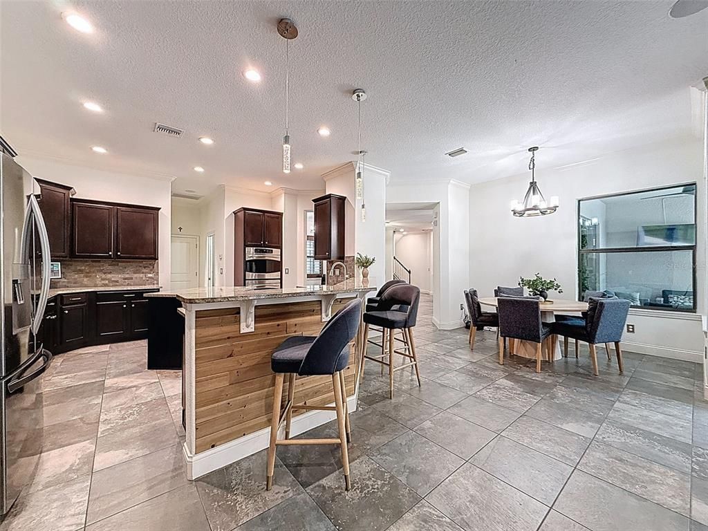 Dining room, Interior, Kitchen, Pendant Lights, Recessed Lighting, Stainless Steel Appliances