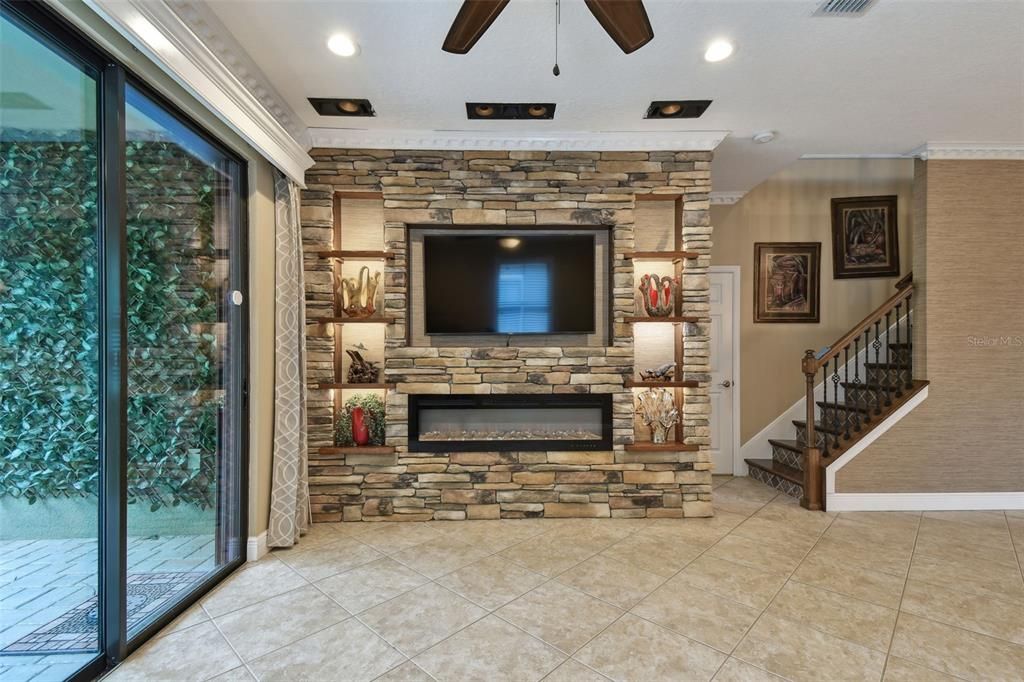 Fireplace, Interior, Recessed Lighting