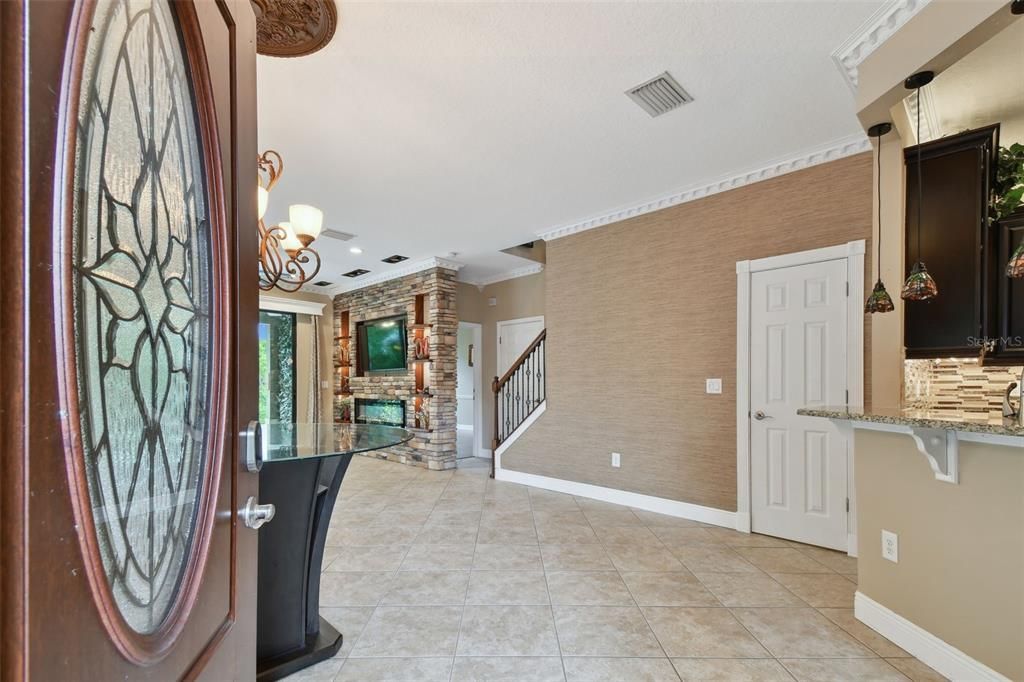 Fireplace, Interior, Stone Walls