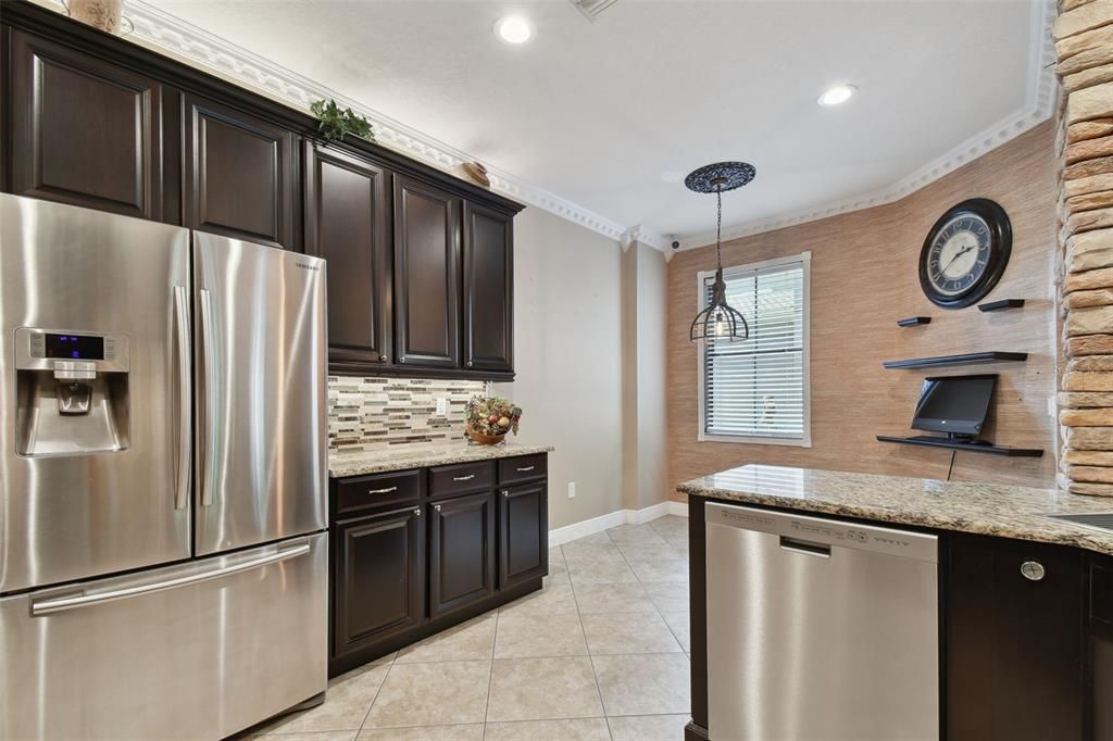 Interior, Kitchen, Pendant Lights, Recessed Lighting, Stainless Steel Appliances