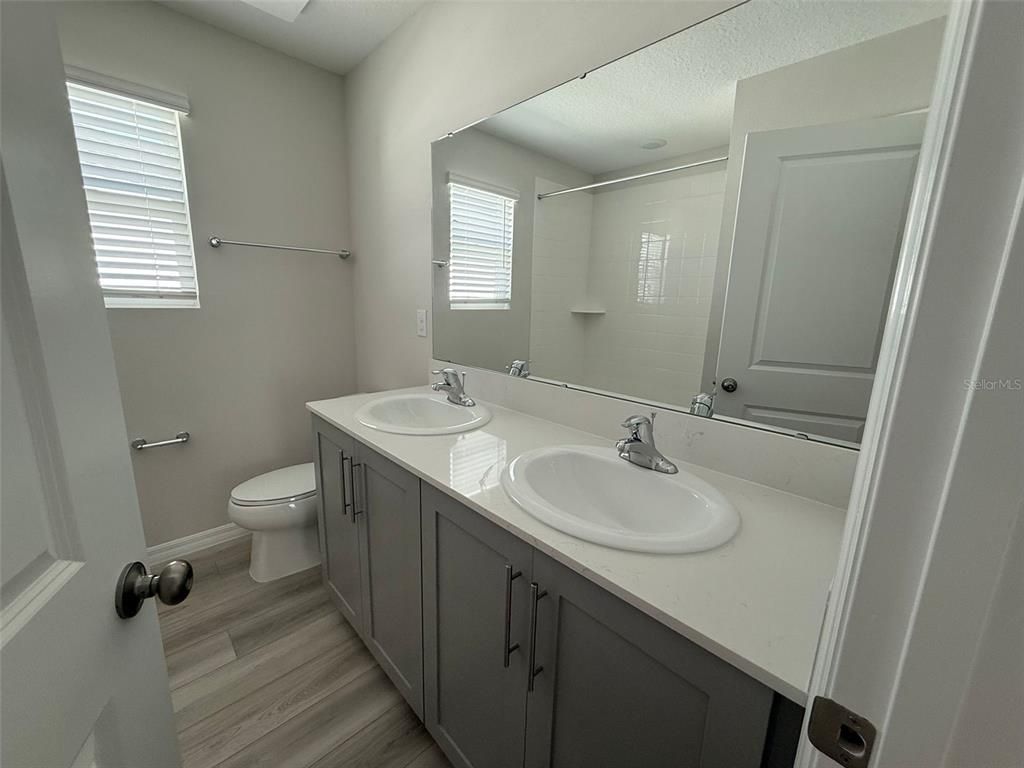 Bathroom, Dual Sink Vanities, Interior, Wood Texture Flooring
