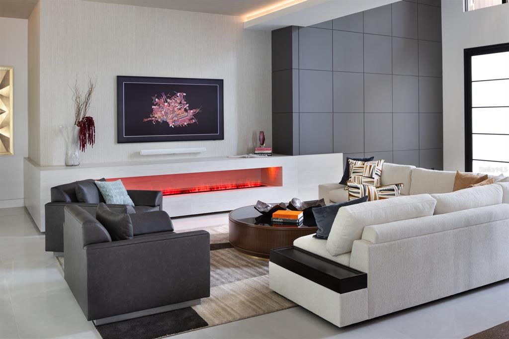Interior, Living room, Recessed Lighting