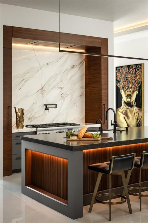 Interior, Kitchen, Marble Walls