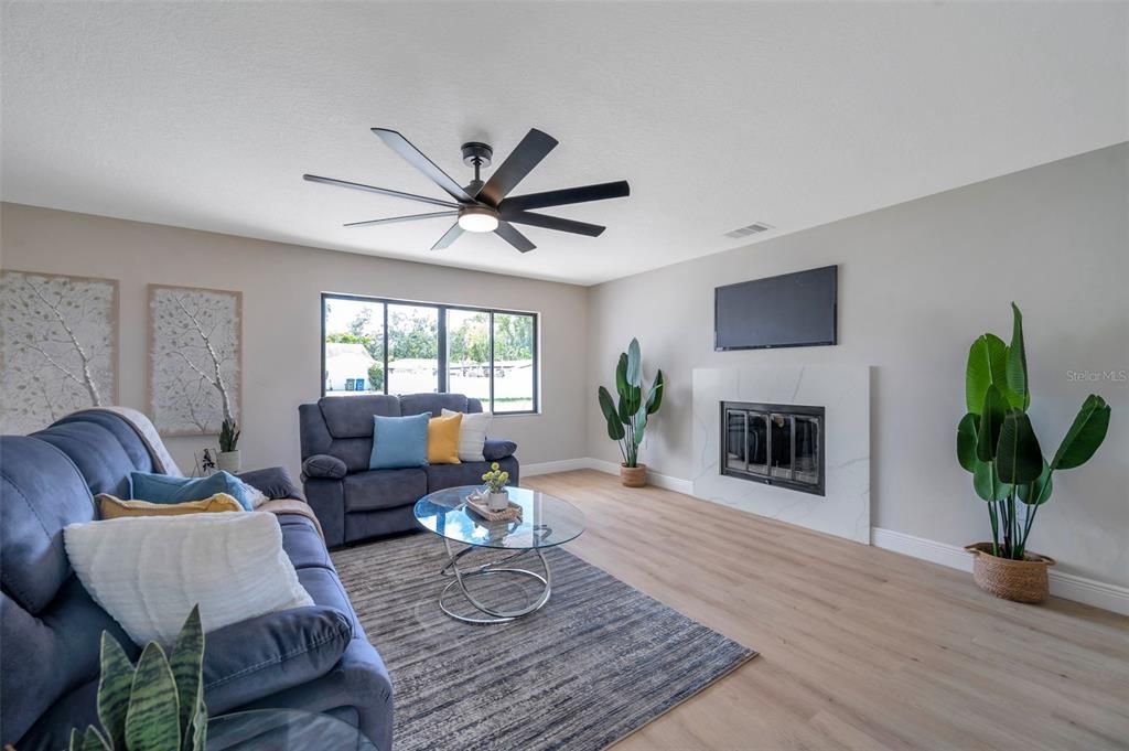 Fireplace, Interior, Living room, Wood Texture Flooring