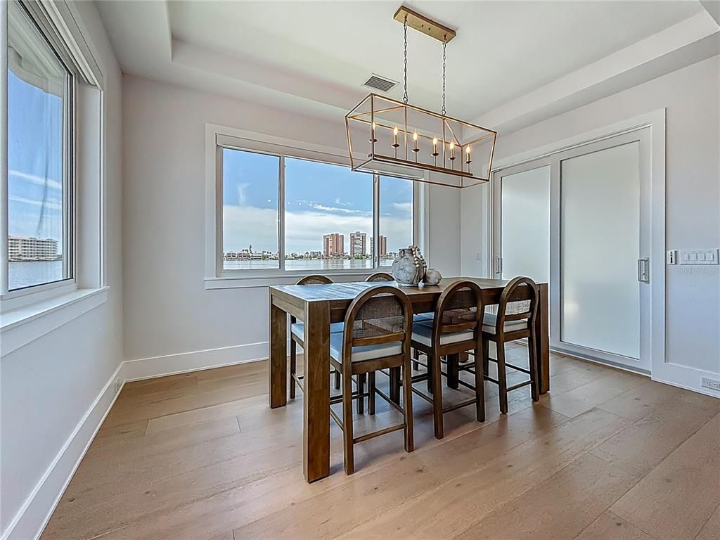 Chandelier, Dining room, Interior, Pendant Lights, Wood Texture Flooring