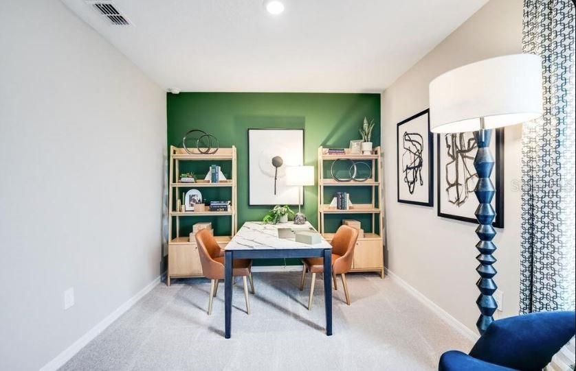Home Office, Interior, Recessed Lighting