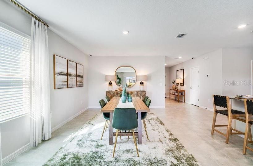 Dining room, Interior, Recessed Lighting
