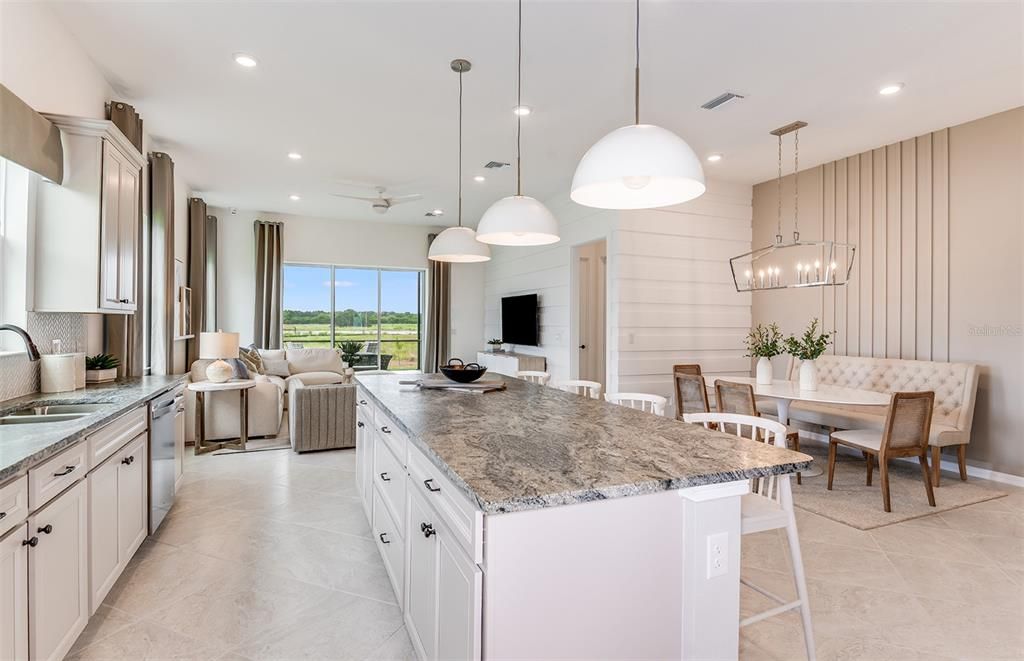 Dining room, Interior, Kitchen, Living room, Pendant Lights, Recessed Lighting