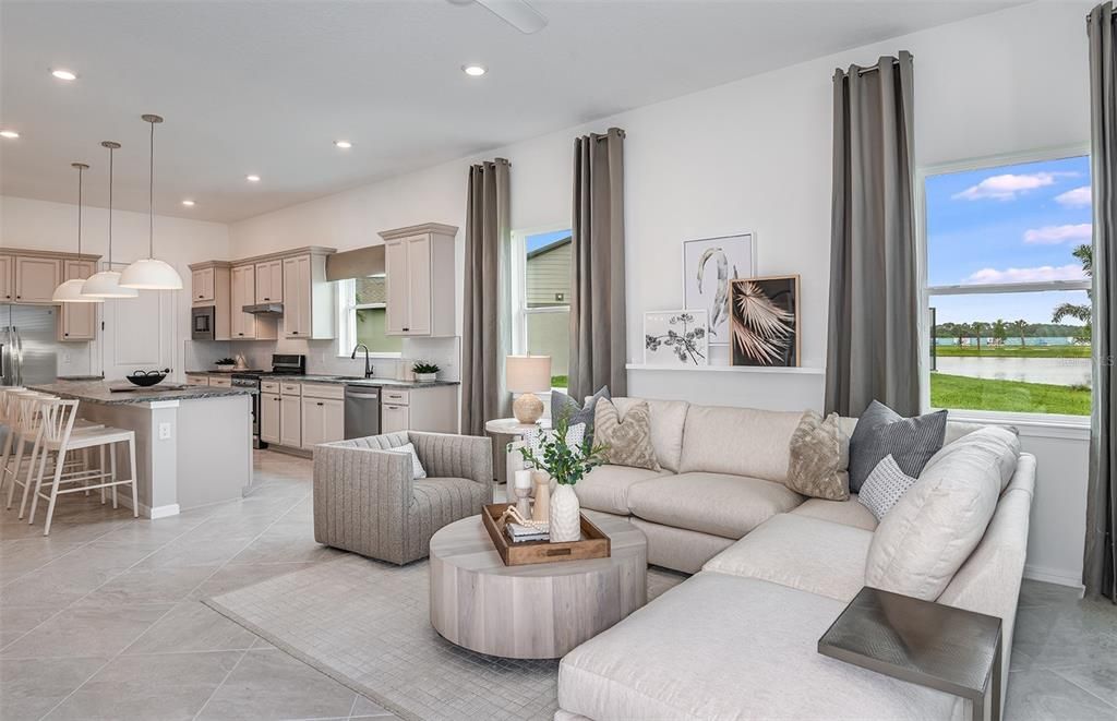 Interior, Kitchen, Living room, Pendant Lights, Recessed Lighting, Stainless Steel Appliances, Water