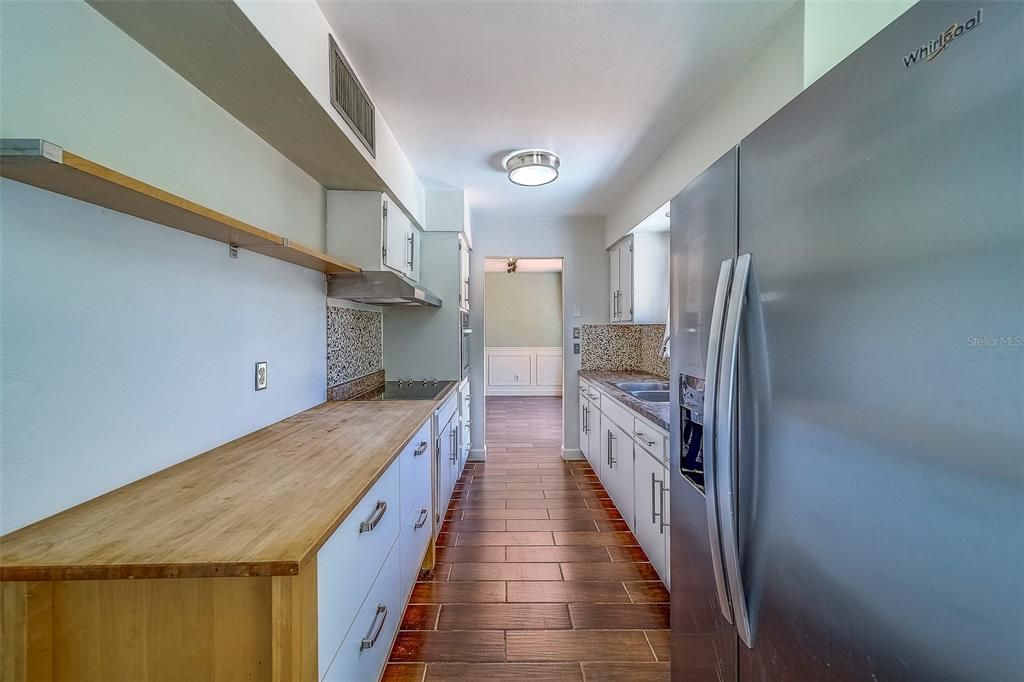 Interior, Kitchen, Wood Texture Flooring