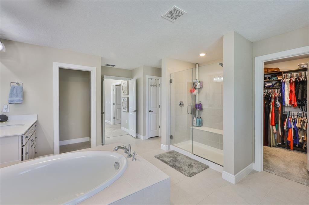 Bathroom, Glass Shower, Interior, Recessed Lighting, Walk-in Closets