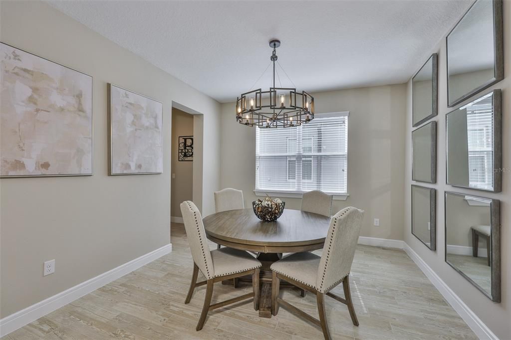 Chandelier, Dining room, Interior, Pendant Lights, Wood Texture Flooring