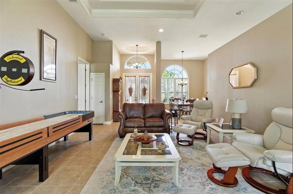 Billiard Table, Dining room, Game Room, Interior, Living room, Pendant Lights, Recessed Lighting