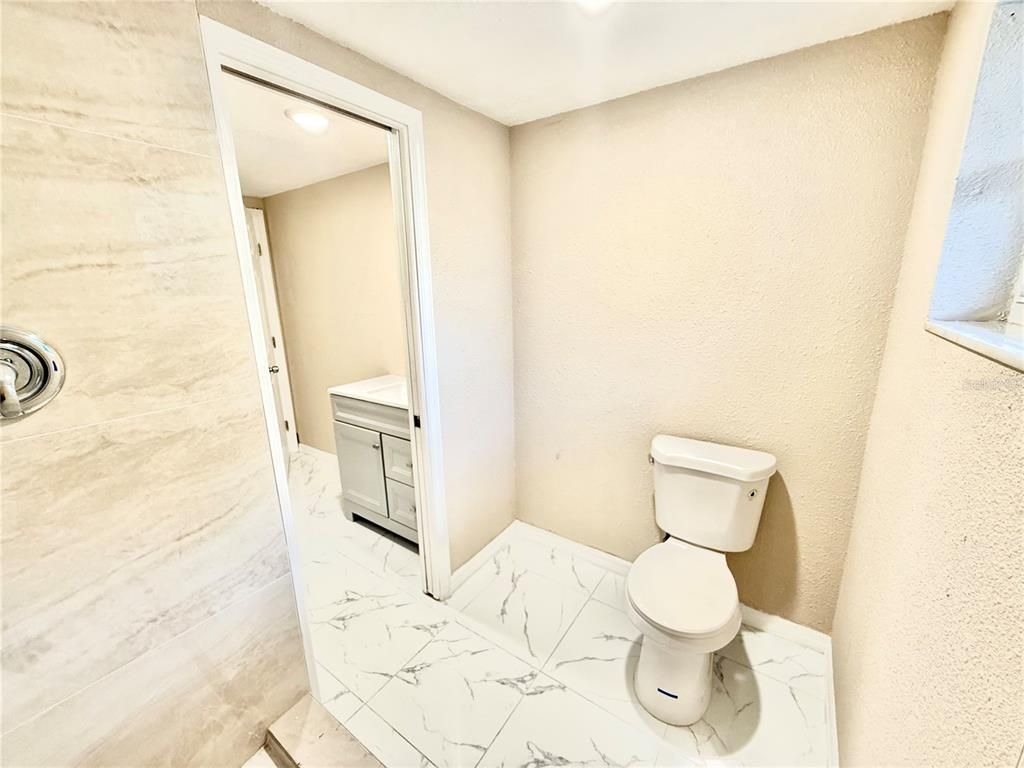 Bathroom, Interior, Marble, Recessed Lighting