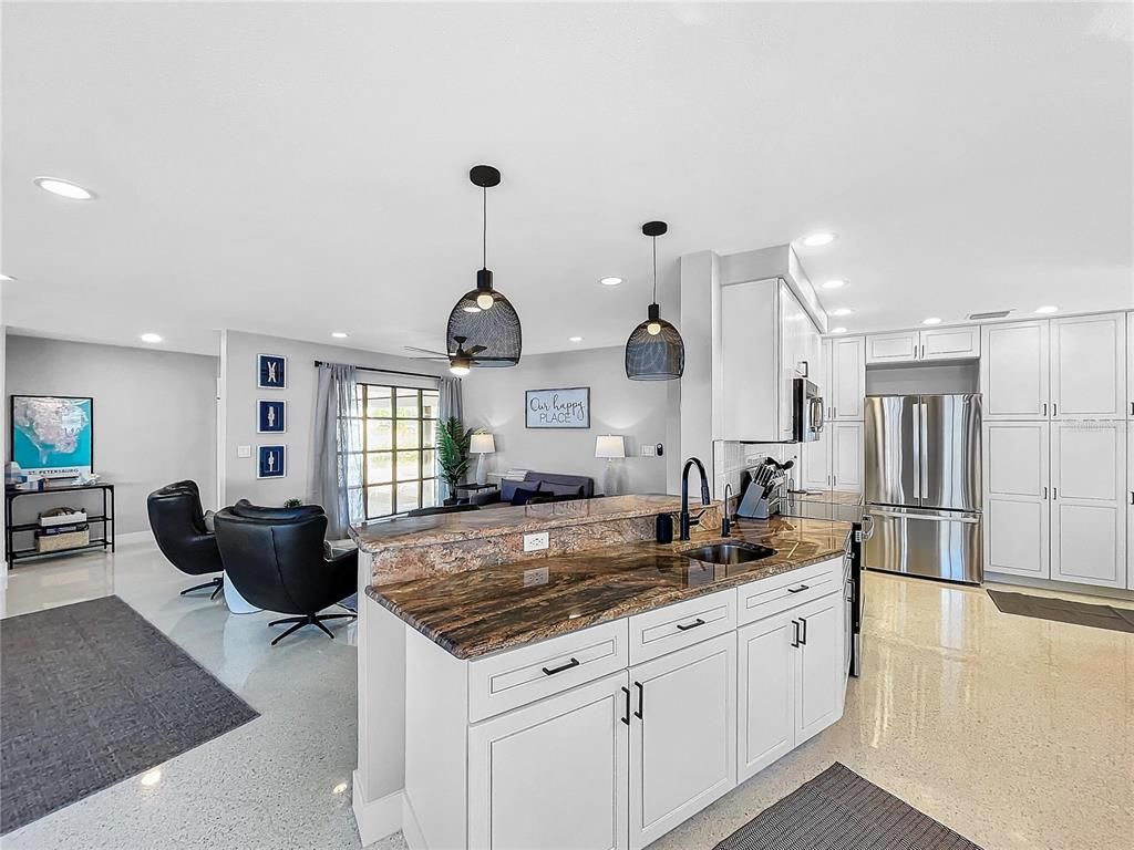 Interior, Kitchen, Pendant Lights, Recessed Lighting, Stainless Steel Appliances