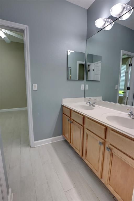 Bathroom, Dual Sink Vanities, Interior, Wood Texture Flooring