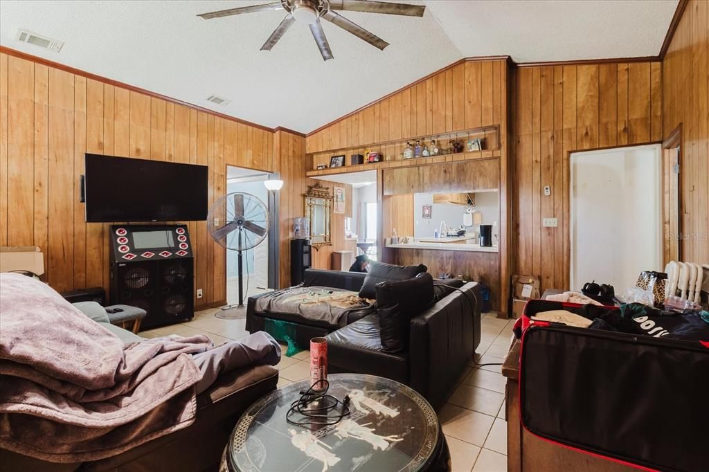 Interior, Living room, Wooden Walls
