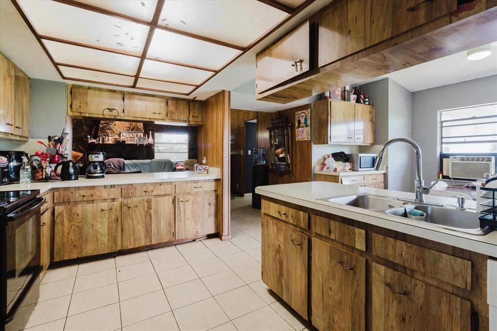 Interior, Kitchen, Wooden Walls