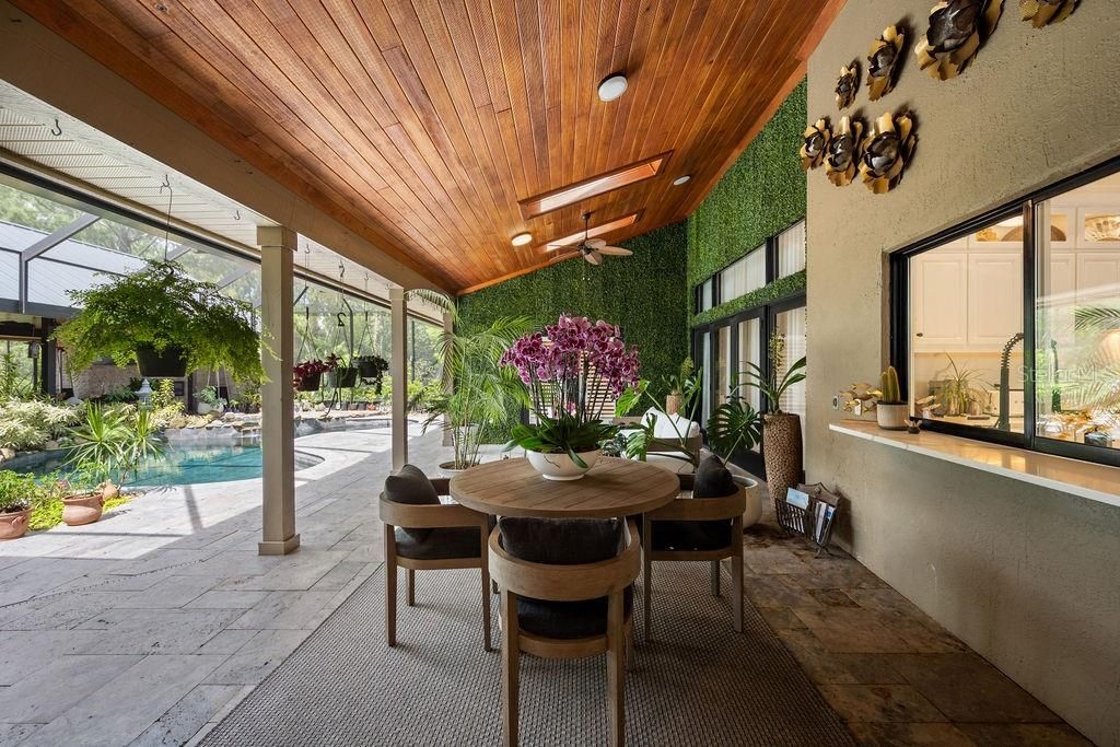 Dining room, Interior, Sun Room, Wooden Ceilings